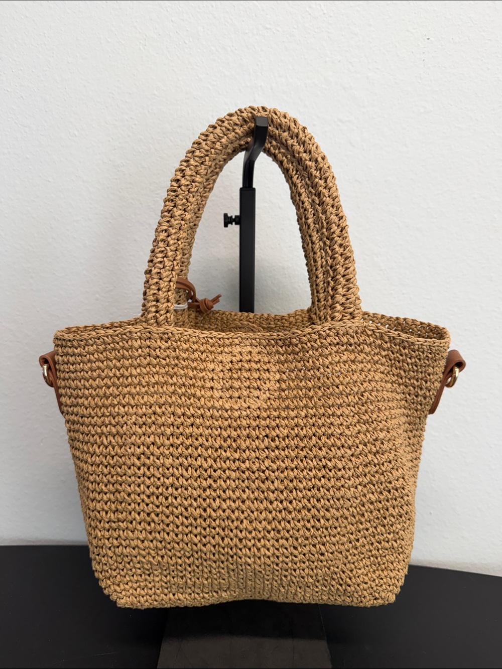Haute Hippie | Woven Straw Mini Tote Palm Charm - Picture 7 of 12